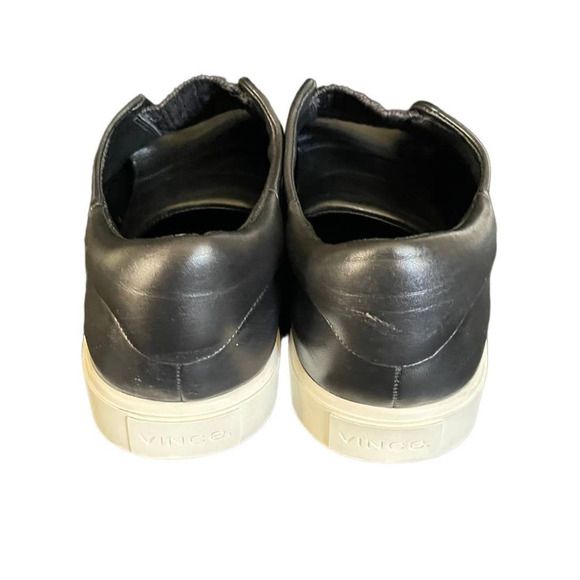 Vince Womens Leather Cantara Slip-On Sneaker Elastic Gore Round Toe Size 7 Black - Picture 7 of 12